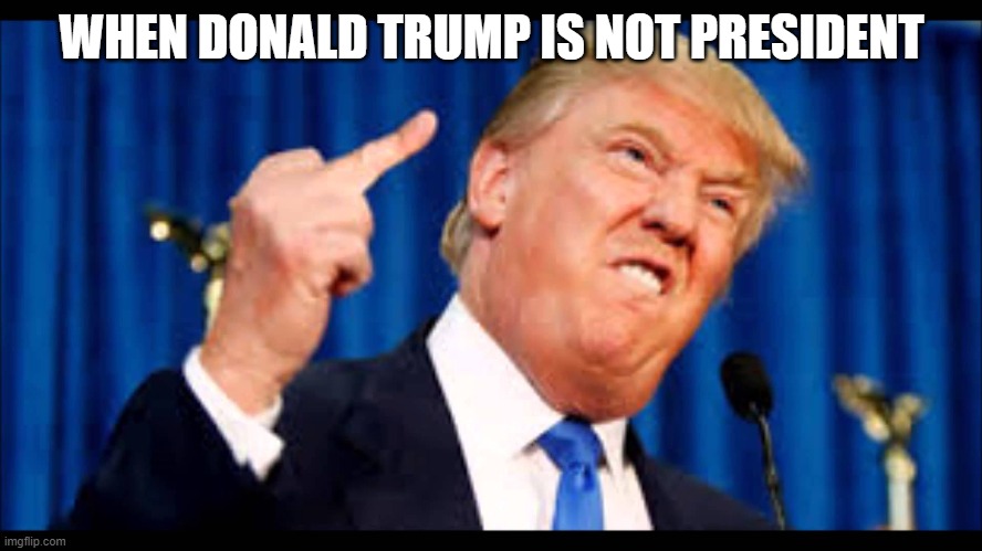 Donald Mad Face | WHEN DONALD TRUMP IS NOT PRESIDENT | image tagged in donald mad face | made w/ Imgflip meme maker