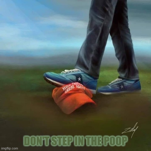 DON'T STEP IN THE POOP | DON'T STEP IN THE POOP | image tagged in don't step,poop,maga,trump,loser,garbage | made w/ Imgflip meme maker