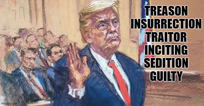 TREASONINSURRECTIONTRAITORINCITINGSEDITIONGUILTY | TREASON
INSURRECTION
TRAITOR
INCITING
SEDITION
GUILTY | image tagged in treason,insurrection,traitor,inciting,sedition,guilty | made w/ Imgflip meme maker