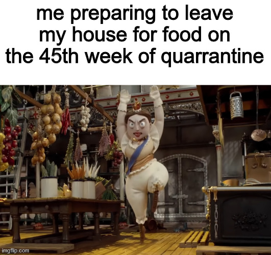 me preparing to leave my house for food on the 45th week of quarrantine | image tagged in memes | made w/ Imgflip meme maker