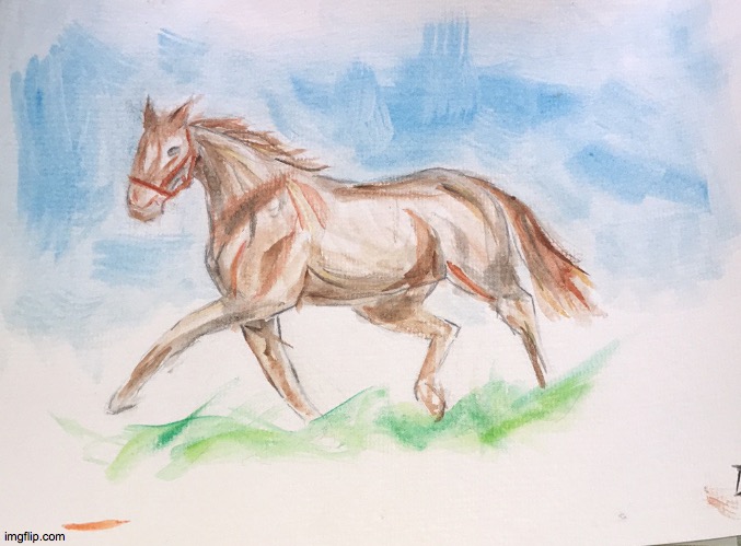 Watercolor, impressionist | image tagged in horse,art | made w/ Imgflip meme maker