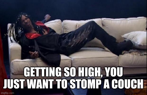 dave chappelle rick james | GETTING SO HIGH, YOU JUST WANT TO STOMP A COUCH | image tagged in dave chappelle rick james | made w/ Imgflip meme maker