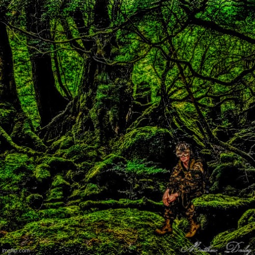 Painting of Special forces soldier in the woods. By, Matthew Dailey | image tagged in matthew,art | made w/ Imgflip meme maker