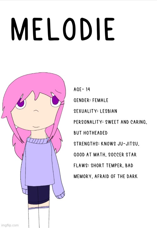 Oc raffle! Meet Melodie! She will be given out randomly, closes 1/20 at about um. 8:00 PM EST? | made w/ Imgflip meme maker