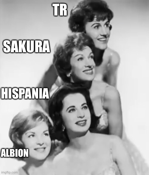 TR; SAKURA; HISPANIA; ALBION | made w/ Imgflip meme maker