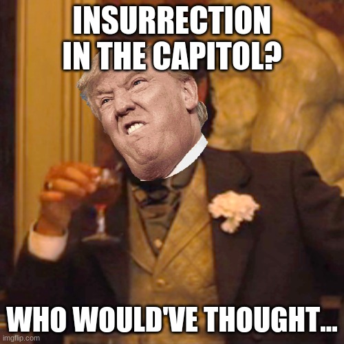 Insurrection | INSURRECTION IN THE CAPITOL? WHO WOULD'VE THOUGHT... | image tagged in memes,laughing leo,donald trump,trump,impeachment,impeach | made w/ Imgflip meme maker