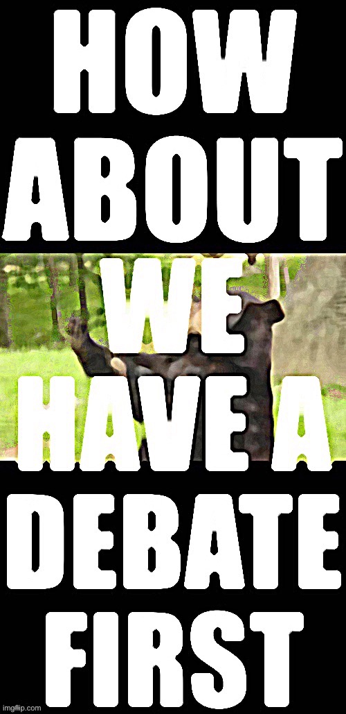 How about we have a debate first median filter + sharpen | image tagged in how about we have a debate first median filter sharpen | made w/ Imgflip meme maker