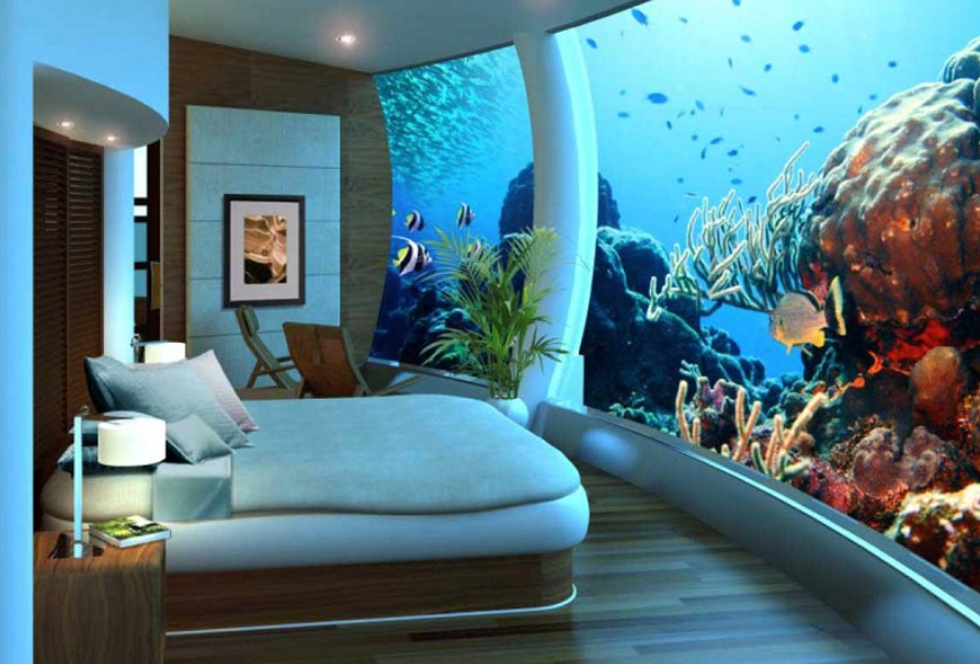 Underwater hotel room Blank Meme Template