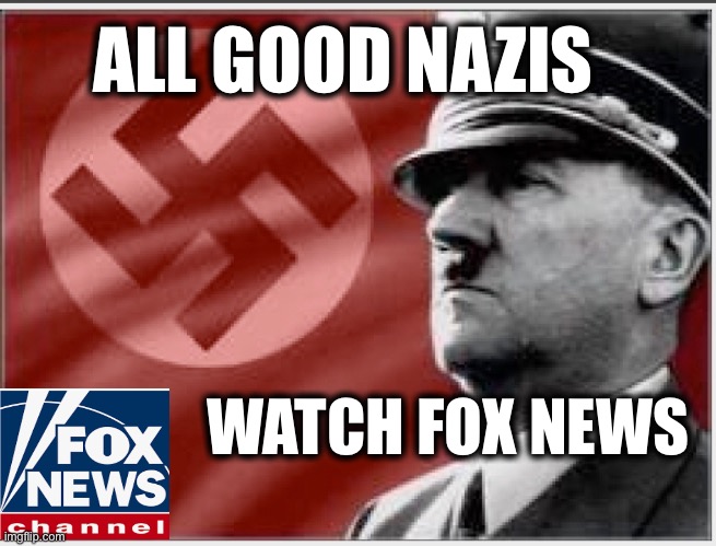 ALL GOOD NAZIS; WATCH FOX NEWS | image tagged in memes,nazis,fox news,traitors,insurrectionists,unamerican | made w/ Imgflip meme maker