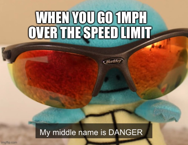 my middle name is danger | WHEN YOU GO 1MPH OVER THE SPEED LIMIT | image tagged in my middle name is danger | made w/ Imgflip meme maker