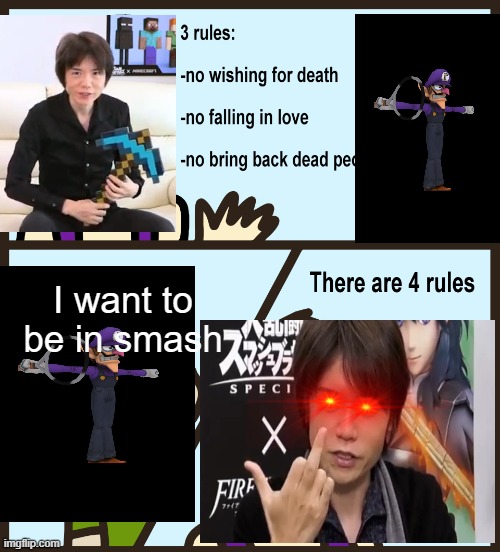 Genie Rules Meme | I want to be in smash | image tagged in genie rules meme | made w/ Imgflip meme maker