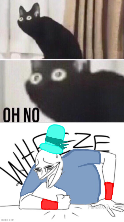 image tagged in oh no cat,spire wheeze | made w/ Imgflip meme maker