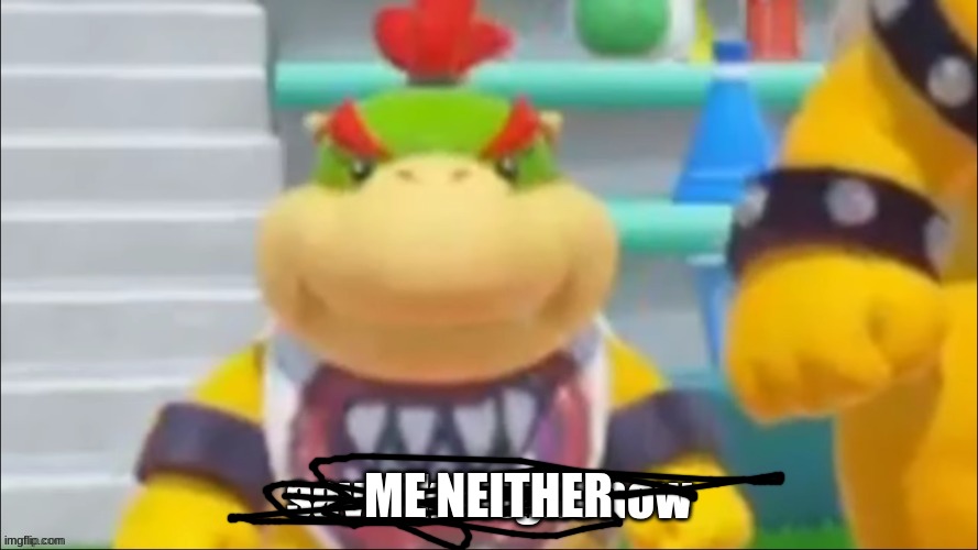 Say sike right now bowser jr | ME NEITHER | image tagged in say sike right now bowser jr | made w/ Imgflip meme maker
