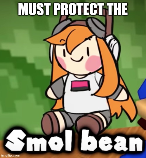 Smol Bean | MUST PROTECT THE | image tagged in smol bean | made w/ Imgflip meme maker