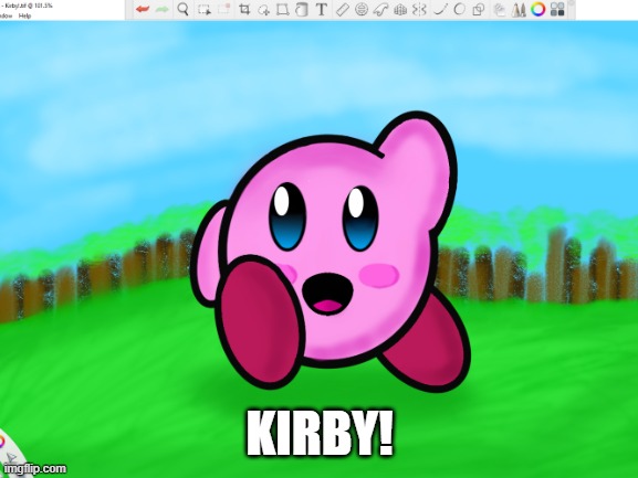 This is the updated kirby picture! I hope you guys enjoy! | KIRBY! | image tagged in kirby,drawing,update | made w/ Imgflip meme maker