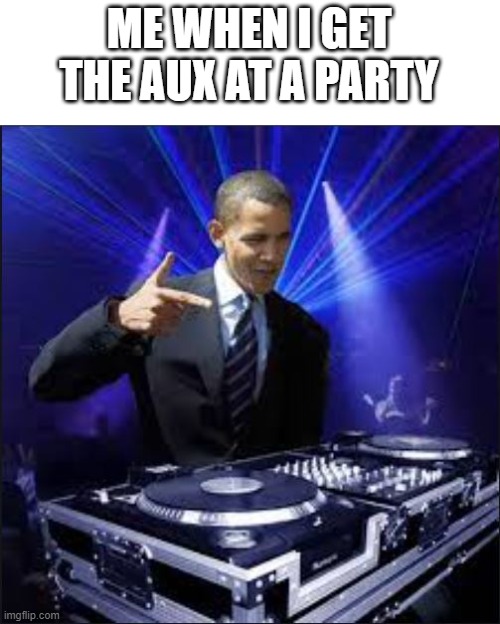 DJ BO | ME WHEN I GET THE AUX AT A PARTY | image tagged in dj fedsvin | made w/ Imgflip meme maker