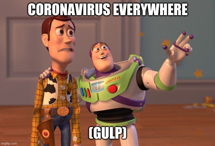 X, X Everywhere | CORONAVIRUS EVERYWHERE; (GULP) | image tagged in memes,x x everywhere | made w/ Imgflip meme maker