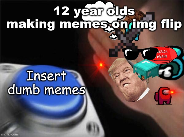 Blank Nut Button | 12 year olds making memes on img flip; Insert dumb memes | image tagged in memes,blank nut button | made w/ Imgflip meme maker