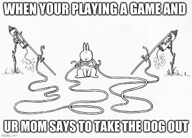 true | WHEN YOUR PLAYING A GAME AND; UR MOM SAYS TO TAKE THE DOG OUT | image tagged in hgf | made w/ Imgflip meme maker