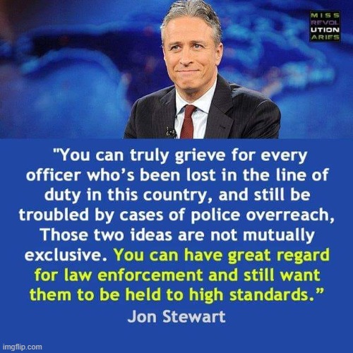 Jon Stewart with the wisdom | image tagged in jon stewart quote police officers,wisdom,words of wisdom,jon stewart,quotes,quote | made w/ Imgflip meme maker