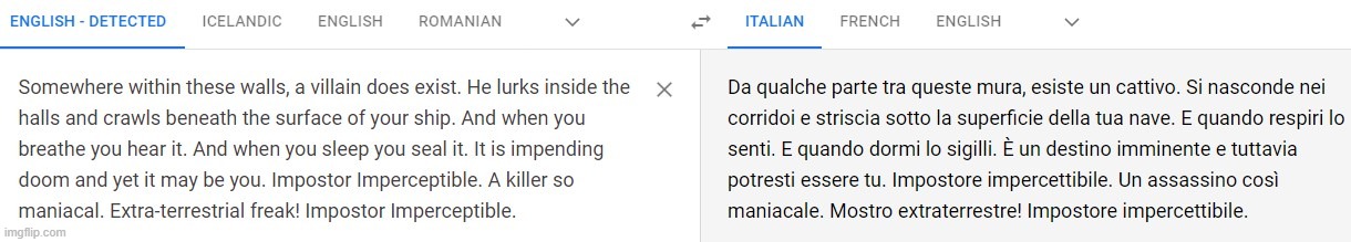 Impostor Imperceptible in Italian | made w/ Imgflip meme maker