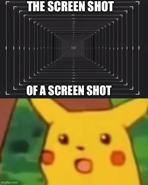 THE SCREEN SHOT; OF A SCREEN SHOT | image tagged in memes,surprised pikachu,infinite,picture | made w/ Imgflip meme maker