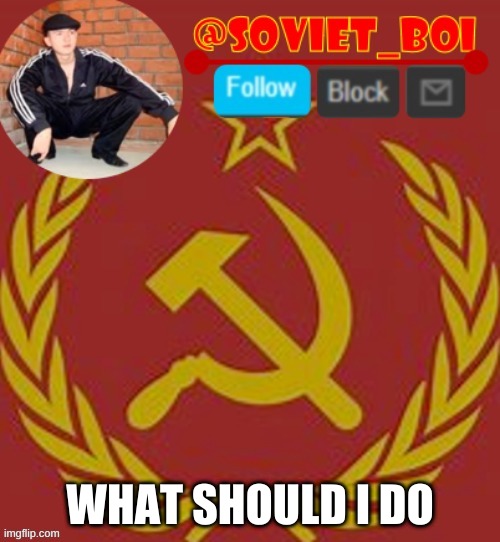 soviet boi | WHAT SHOULD I DO | image tagged in soviet boi | made w/ Imgflip meme maker