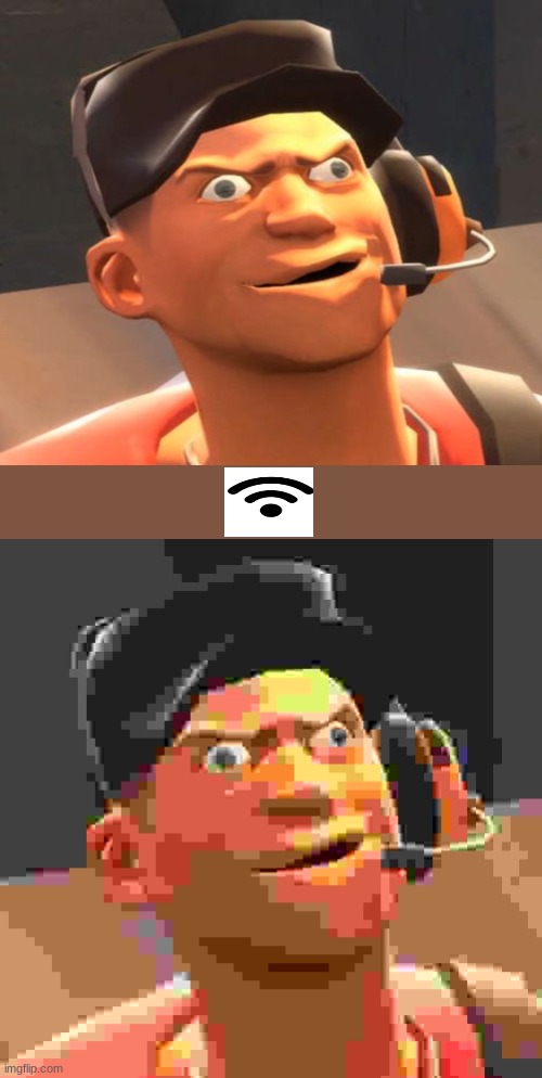 drops 1 single bar | image tagged in tf2 scout,wifi drops,tf2 | made w/ Imgflip meme maker