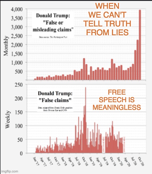 WHEN WE CAN'T TELL TRUTH FROM LIES FREE SPEECH IS MEANINGLESS | made w/ Imgflip meme maker