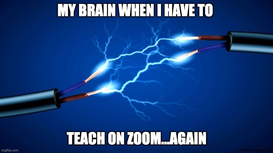 MY BRAIN WHEN I HAVE TO; TEACH ON ZOOM...AGAIN | image tagged in virtual learning | made w/ Imgflip meme maker
