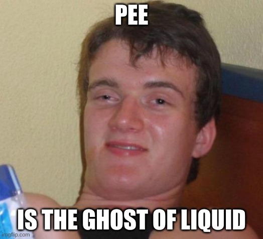 10 Guy | PEE; IS THE GHOST OF LIQUID | image tagged in memes,10 guy | made w/ Imgflip meme maker