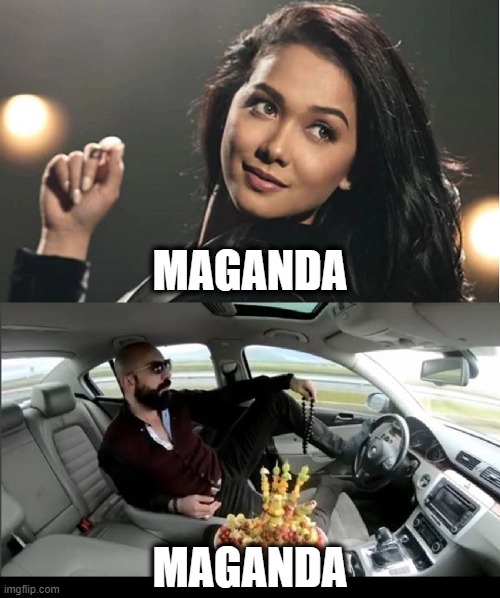 MAGANDA; MAGANDA | image tagged in homonyms,language,tagalog,turkish | made w/ Imgflip meme maker