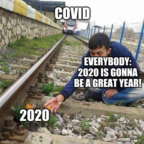 Flower Train Man | COVID; EVERYBODY: 2020 IS GONNA BE A GREAT YEAR! 2020 | image tagged in flower train man | made w/ Imgflip meme maker