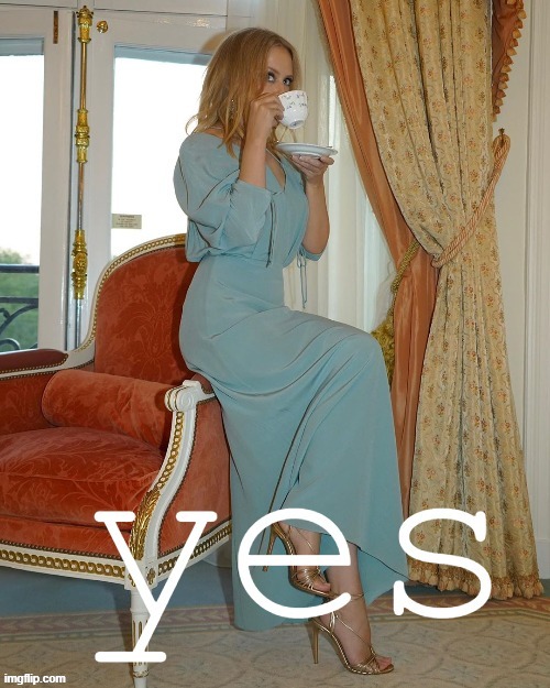 Kylie yes | image tagged in kylie yes,yes,reactions,reaction,tea,dress | made w/ Imgflip meme maker