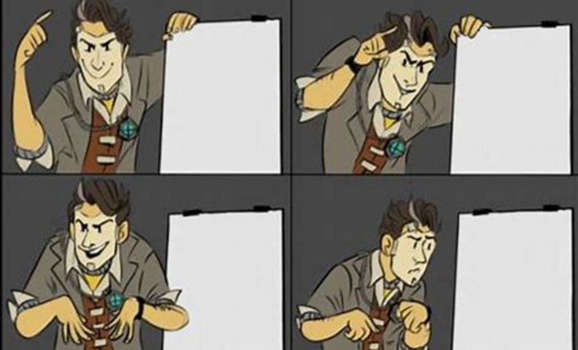 High Quality Handsome Jack Gru Meme Blank Meme Template