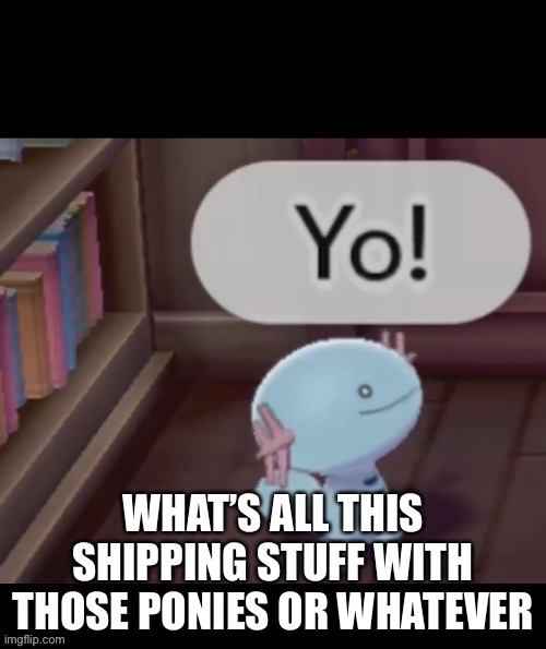 *visible confusion | WHAT’S ALL THIS SHIPPING STUFF WITH THOSE PONIES OR WHATEVER | image tagged in yo | made w/ Imgflip meme maker