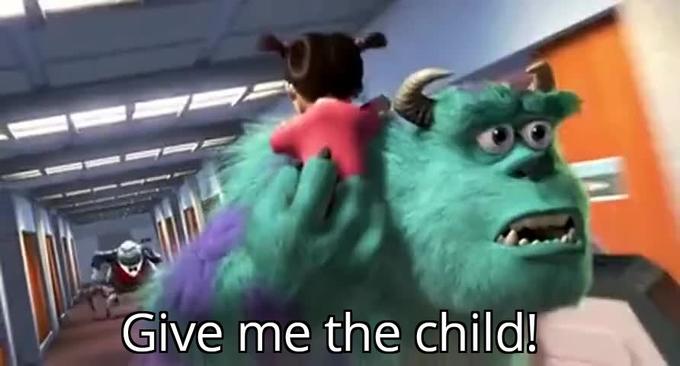 Give me the child monsters inc Blank Meme Template