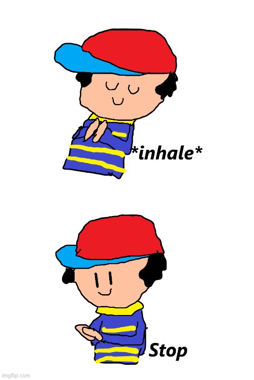 Ness inhale | image tagged in ness inhale | made w/ Imgflip meme maker