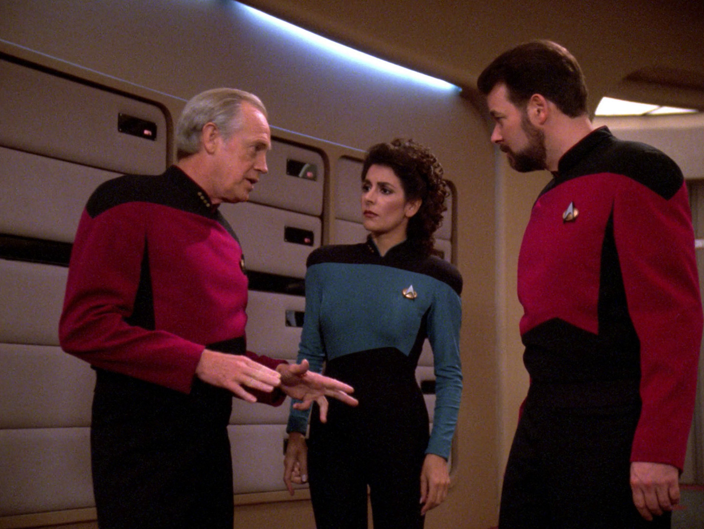 Jellico tells is to Troi and Riker Blank Meme Template