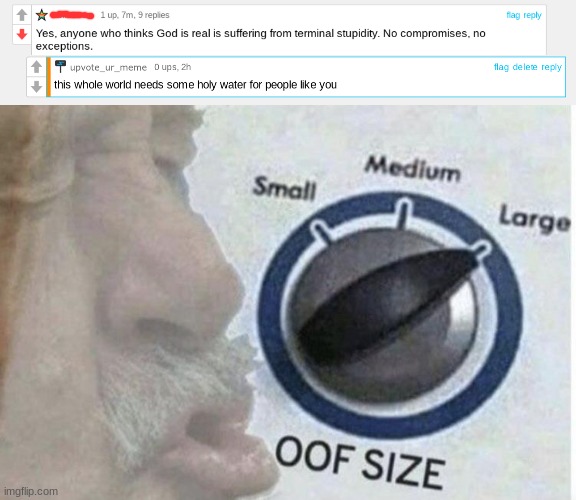 please don't make fun of my bad image cutting skills | image tagged in oof size large,insults,holy water | made w/ Imgflip meme maker