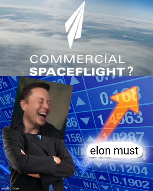 elon must | ? elon must | image tagged in empty stonks,elon musk,laughing,stonks,space,nooo haha go brrr | made w/ Imgflip meme maker