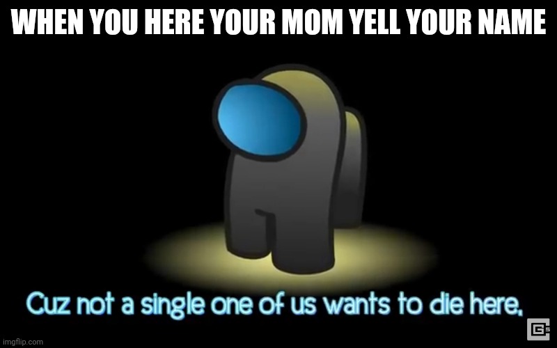 Among us | WHEN YOU HERE YOUR MOM YELL YOUR NAME | image tagged in among us | made w/ Imgflip meme maker