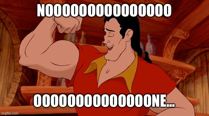 The Gaston song, ladies and gentlemen ! | NOOOOOOOOOOOOOOO; OOOOOOOOOOOOOONE... | image tagged in gaston,memes,no one,sing along | made w/ Imgflip meme maker