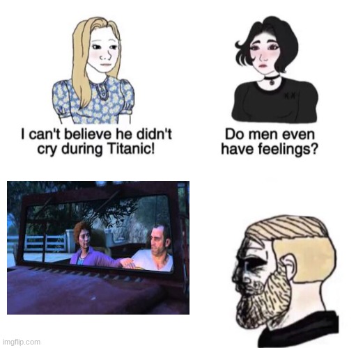 okoi | image tagged in he didn't cry during titanic | made w/ Imgflip meme maker