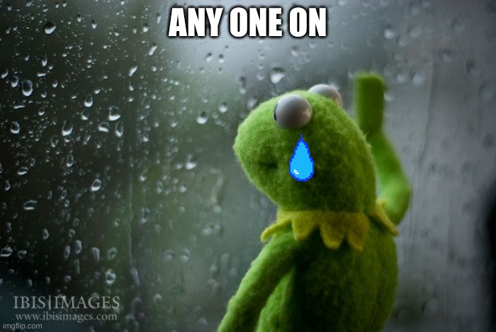:( | ANY ONE ON | image tagged in kermit window | made w/ Imgflip meme maker