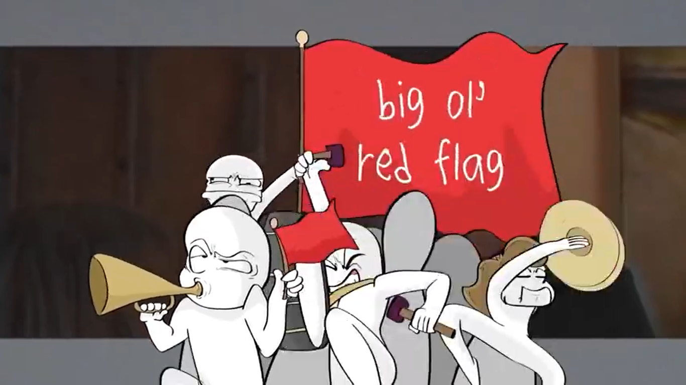 Big ol' red flag Blank Meme Template