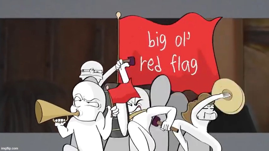 Alex Meyers Big ol' red flag | image tagged in big ol' red flag,custom template,fun,funny memes,alex meyers | made w/ Imgflip meme maker