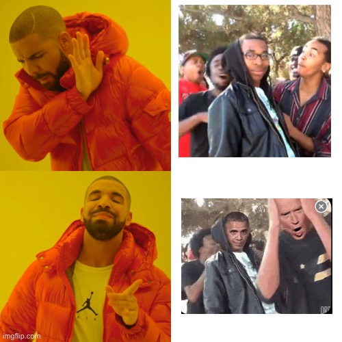 The superior roast meme template | image tagged in memes,drake hotline bling,black boy roast,barack obama,funny,funny memes | made w/ Imgflip meme maker