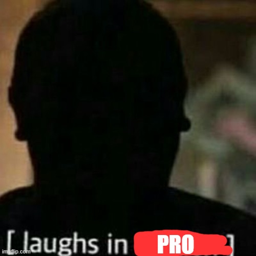 laughs in hidden | PRO | image tagged in laughs in hidden | made w/ Imgflip meme maker