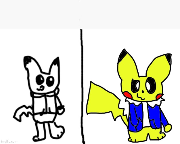 i made a drawing a few years back and fixed it up | image tagged in pikachu | made w/ Imgflip meme maker